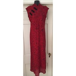 Beautiful 2pc floral cheongsam dress